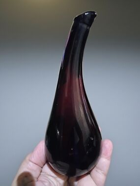 Deep Plum Glass Accent Vase - Handcrafted Style